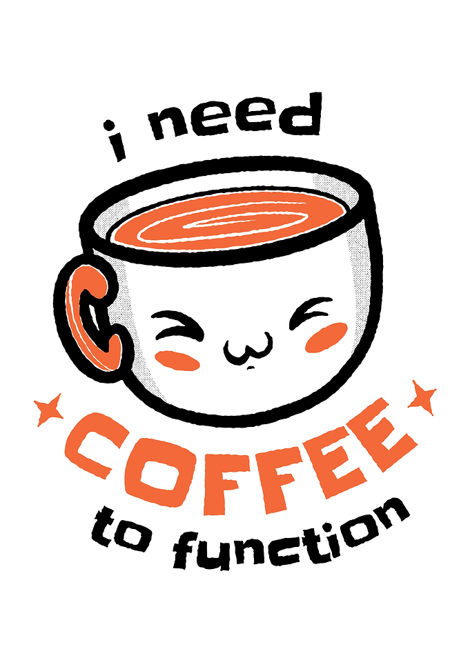 Cute kawaii cup of coffee