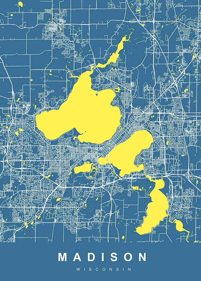 MADISON Map WISCONSIN USA