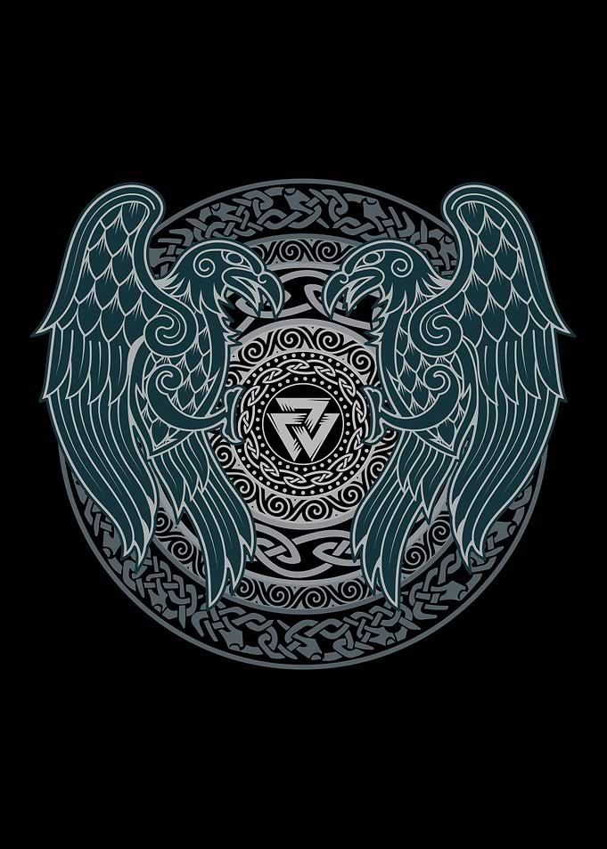 Norse Viking Raven Valknut