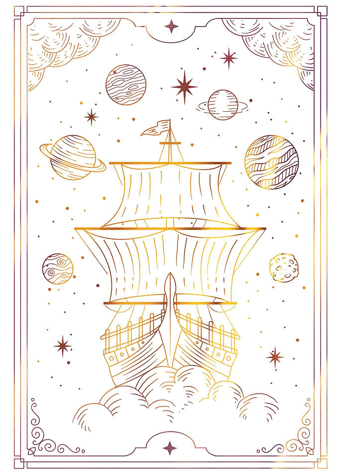 Tarot ship floating space
