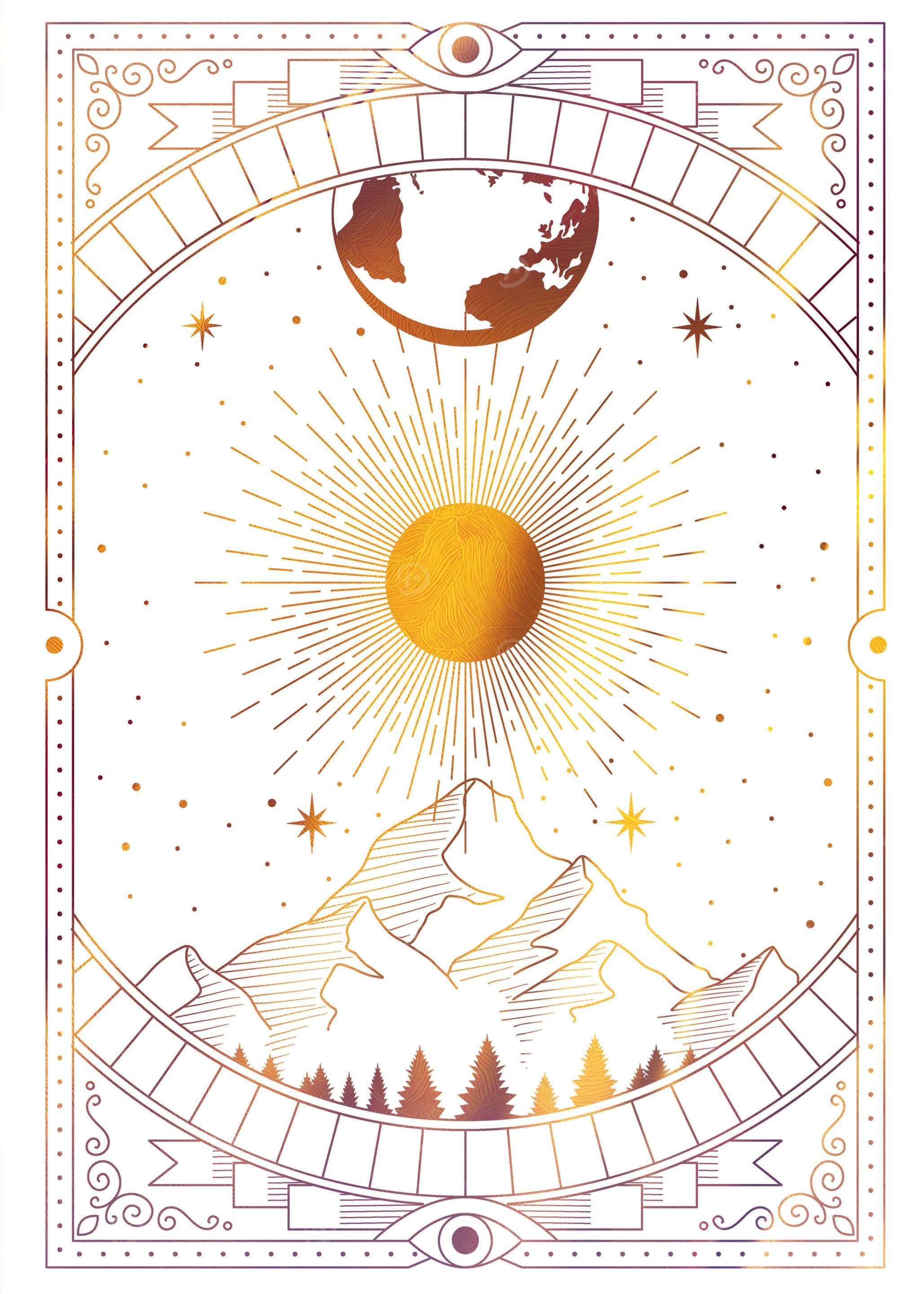 Tarot Mounten sun earth