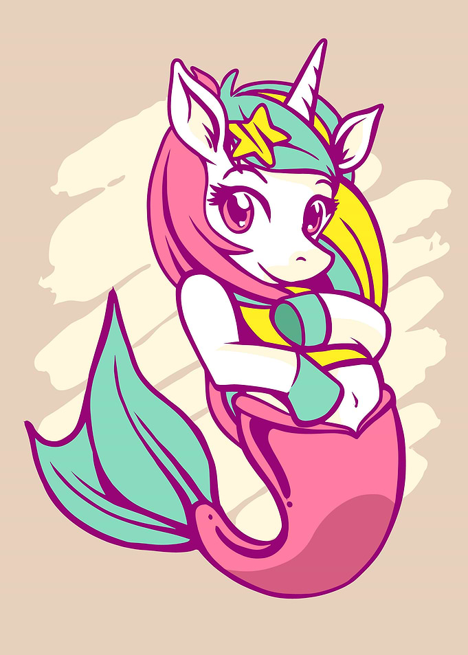 Cute Unicorn Mermaid Girl