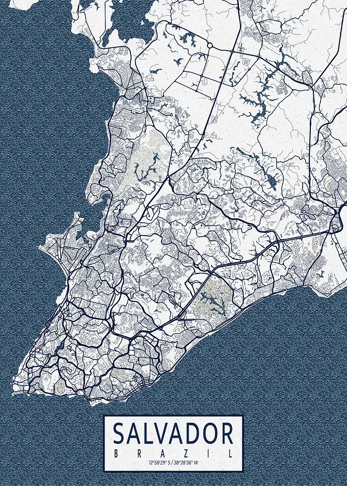 Salvador City Map Coastal
