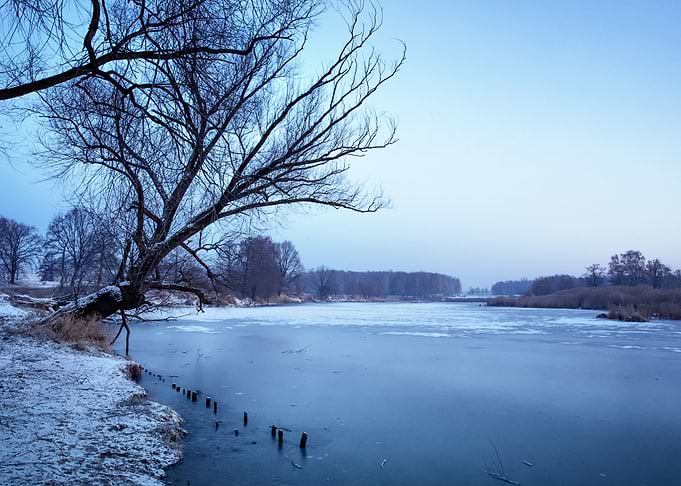 Frozen morning, wild river