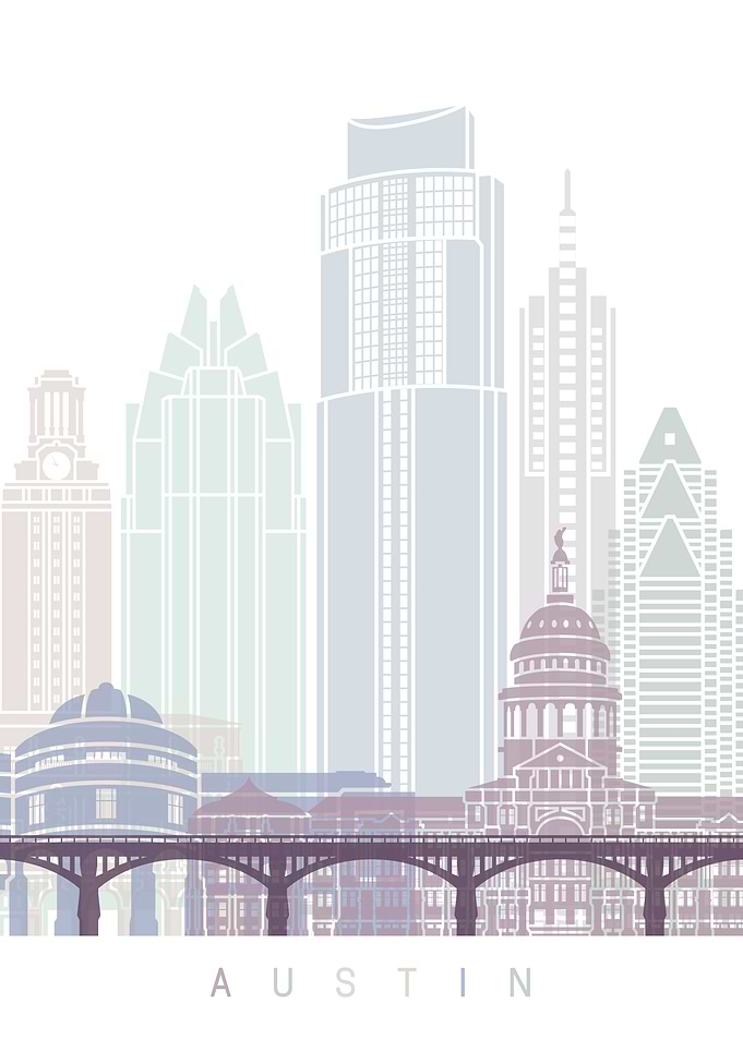 AUSTIN SKYLINE POSTER