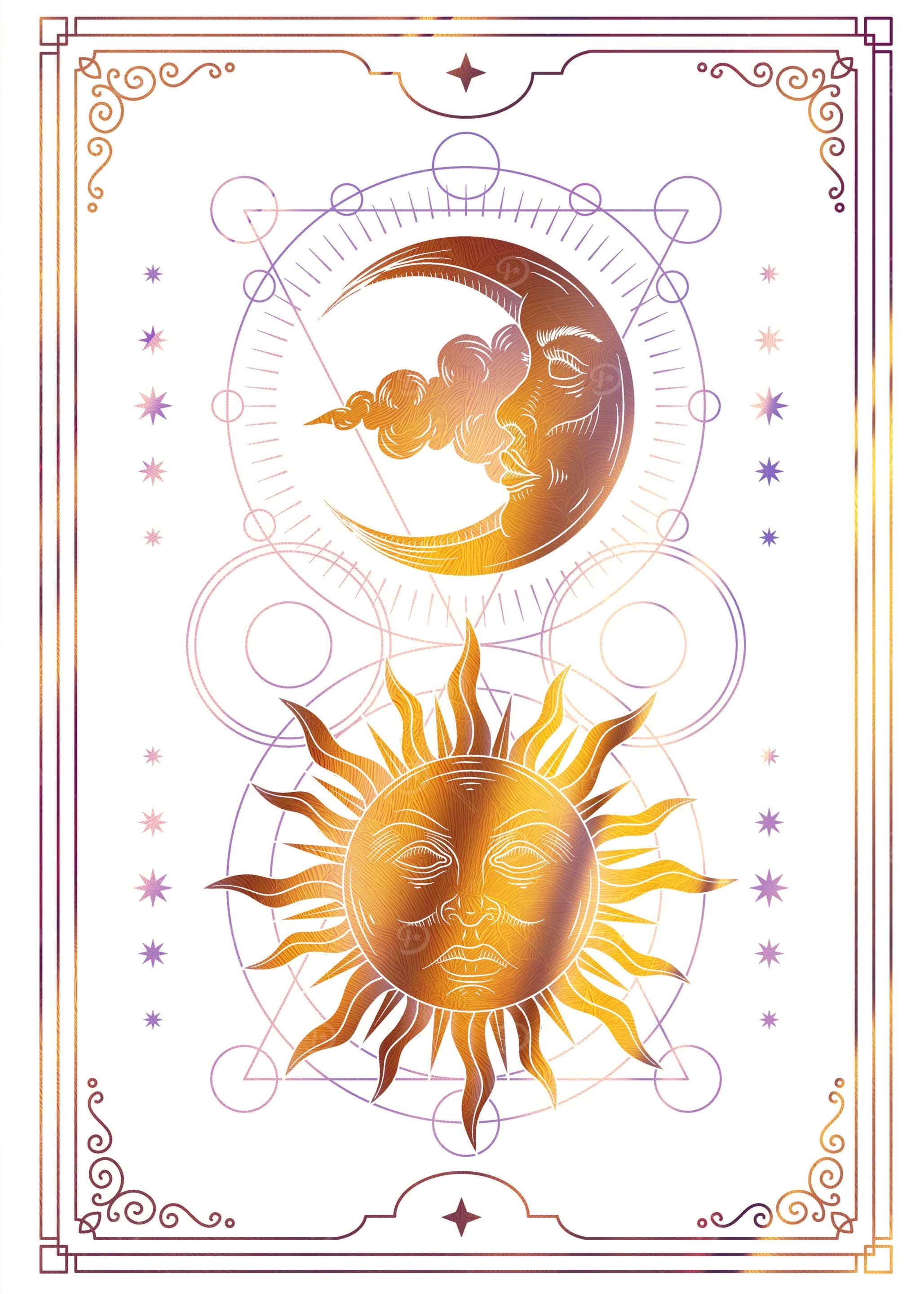 Tarot Moon and sun