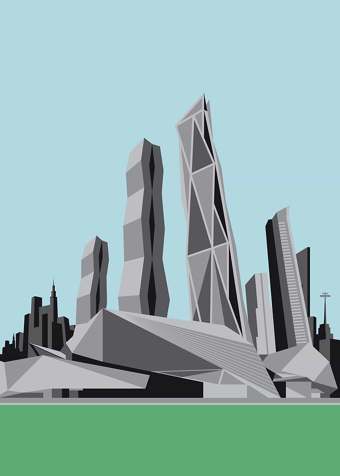 modern city retro
