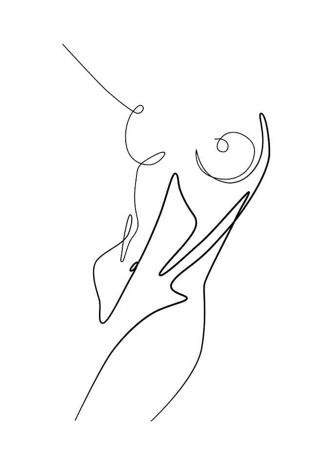 One Line Art Girl