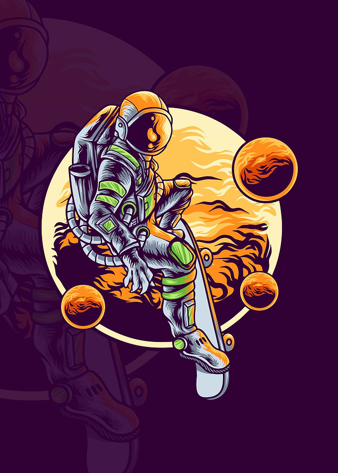 Skateboard Astronaut
