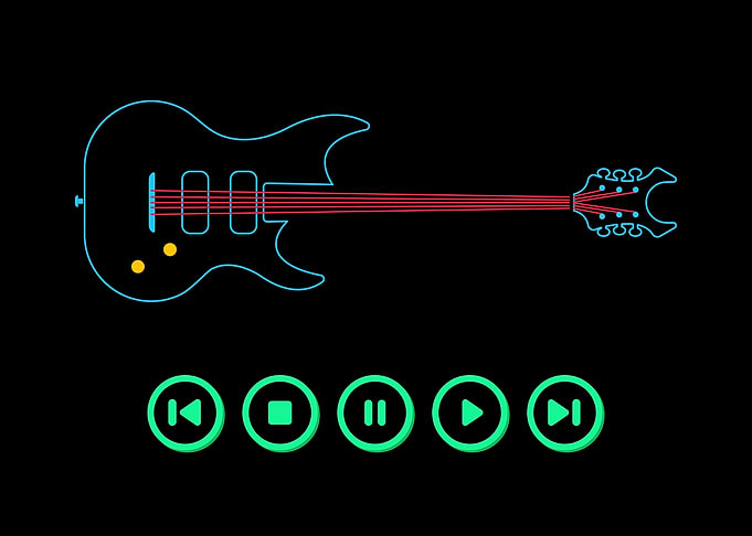 light guitar play on