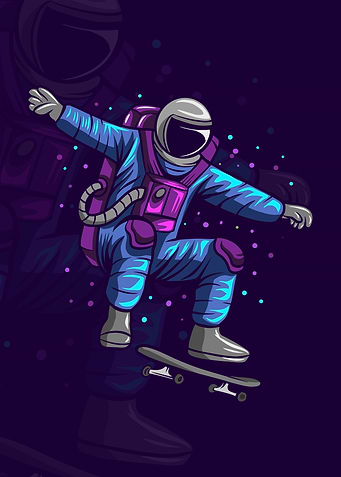 Skateboard Astronaut