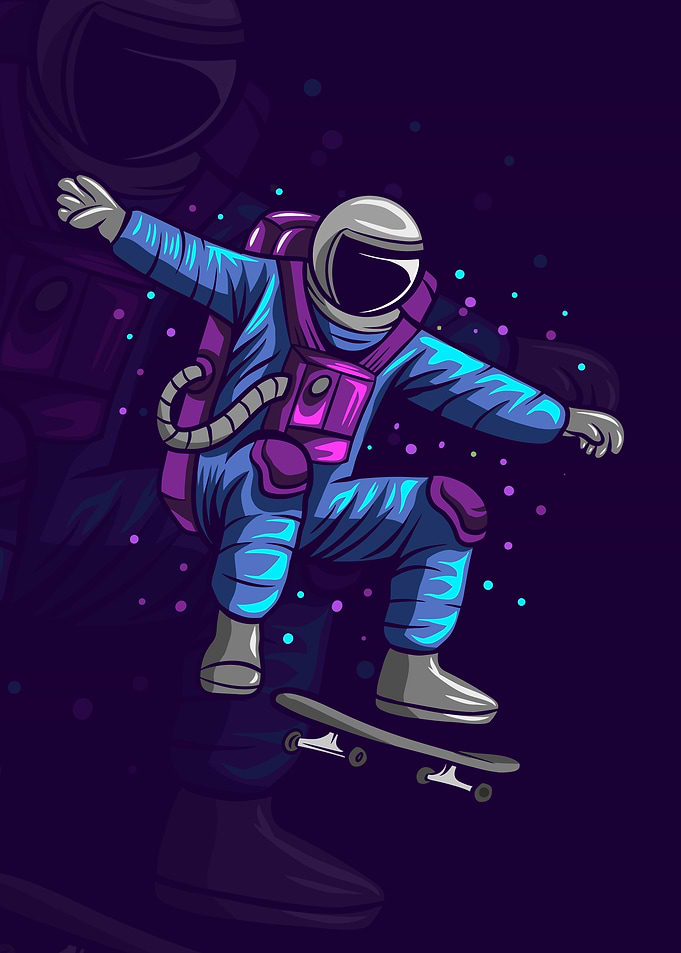 Skateboard Astronaut