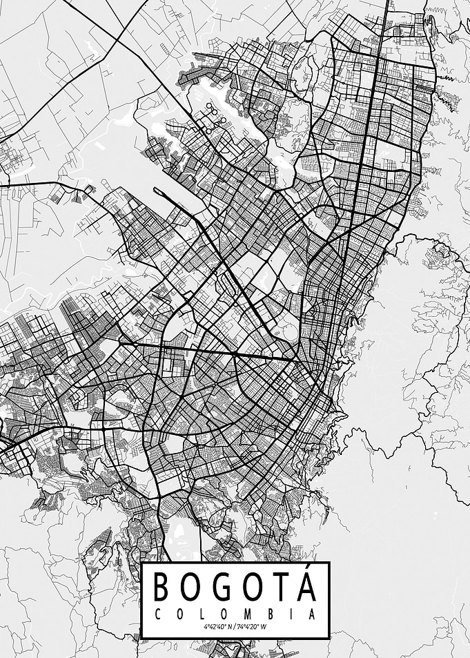 Bogota City Map Light
