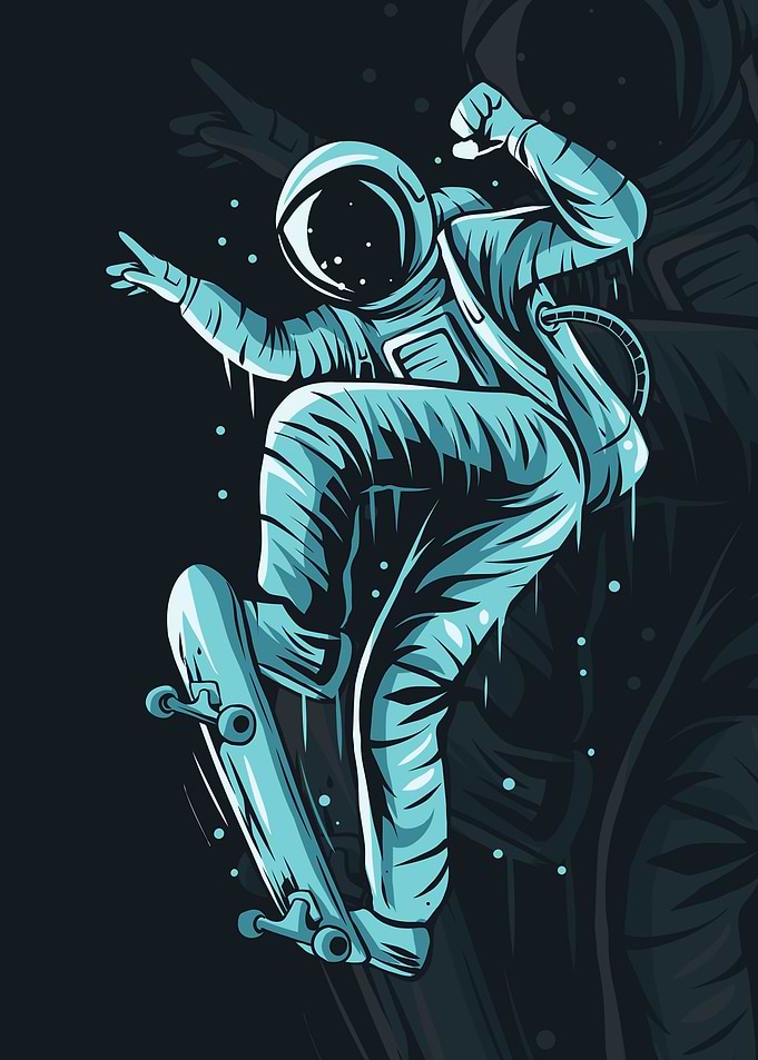 Skateboard Astronaut