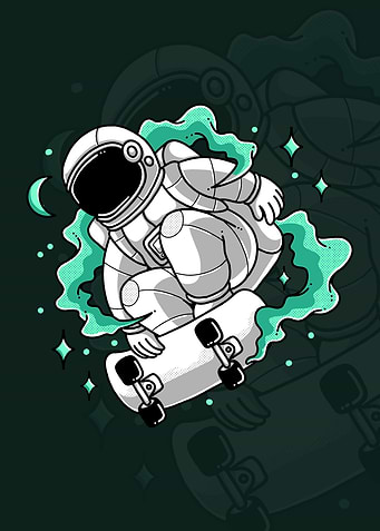 Skateboard Astronaut