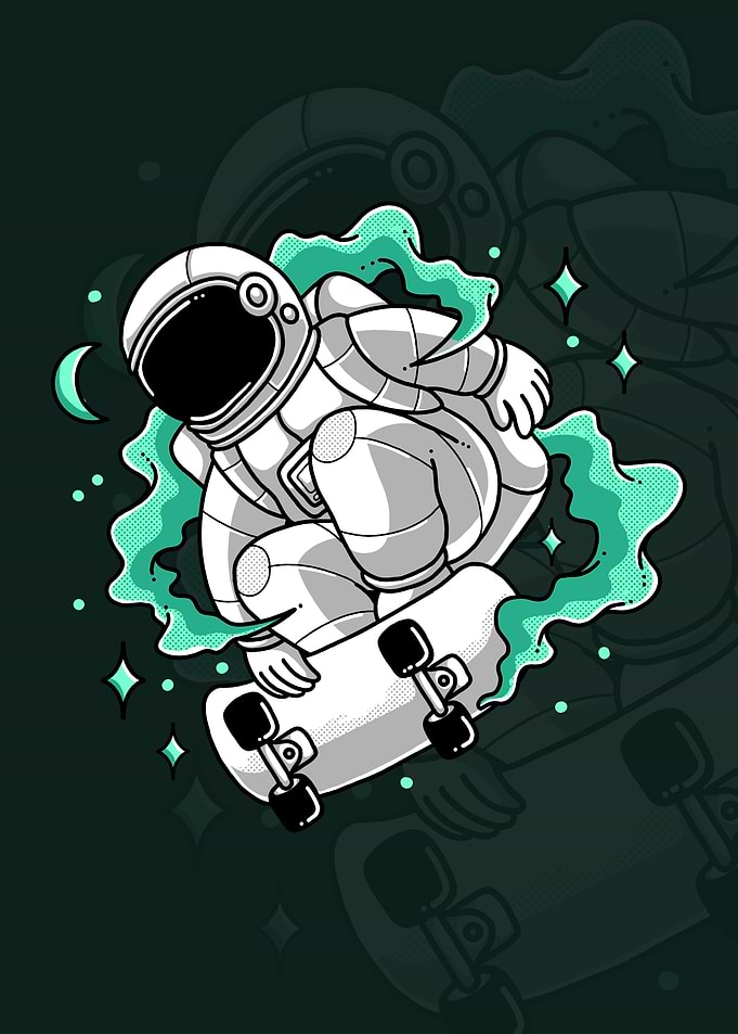 Skateboard Astronaut