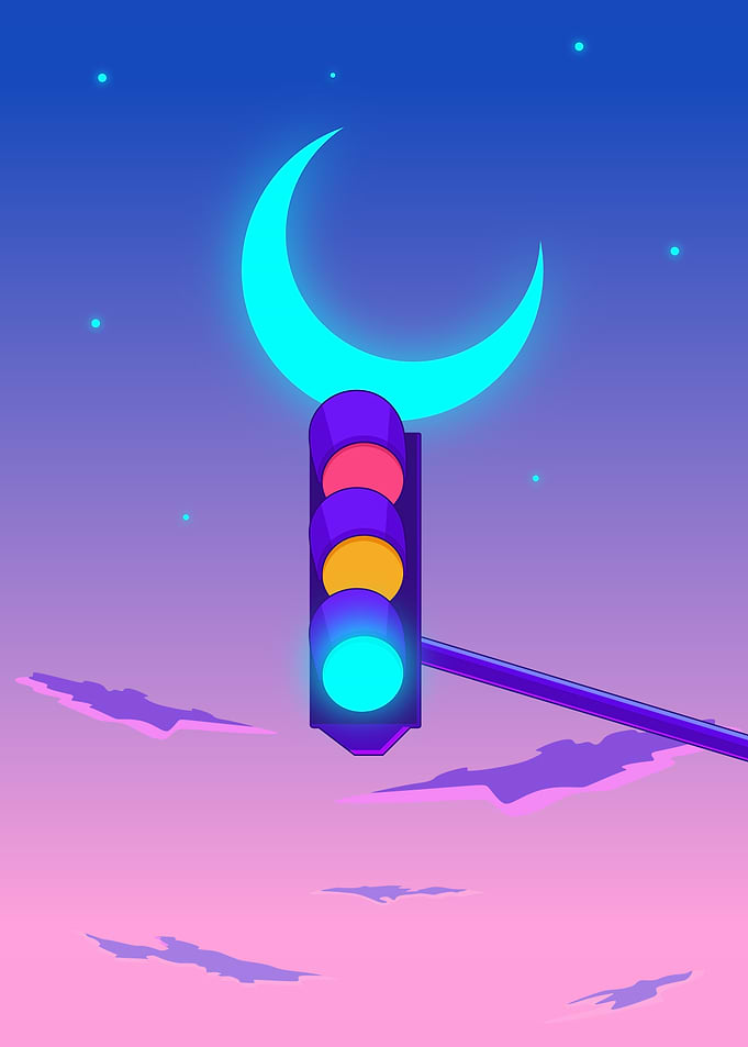 Night Traffic light