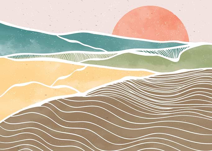 Ocean wave and Mountain