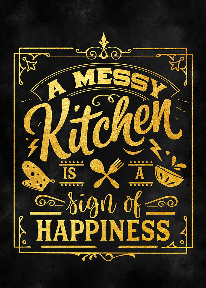 A messy kitchen is
