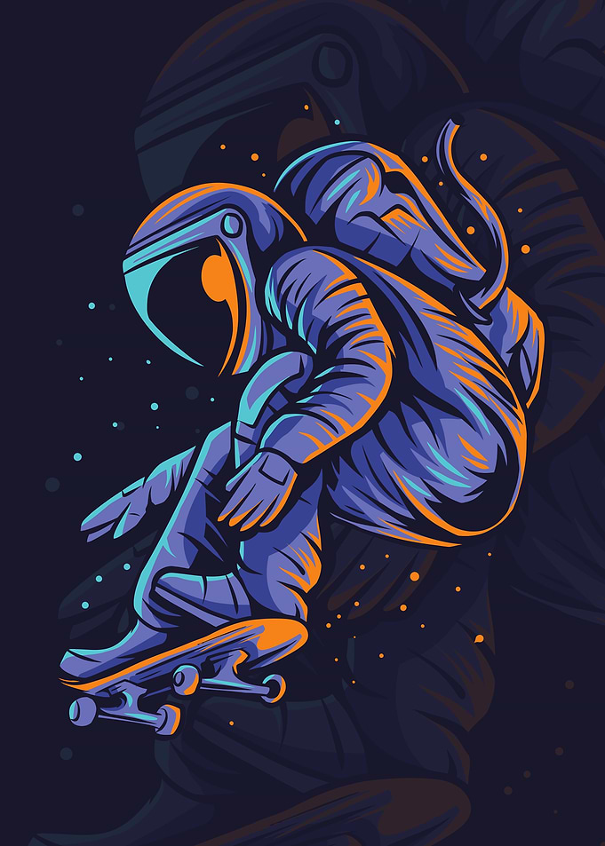 Skateboard Astronaut