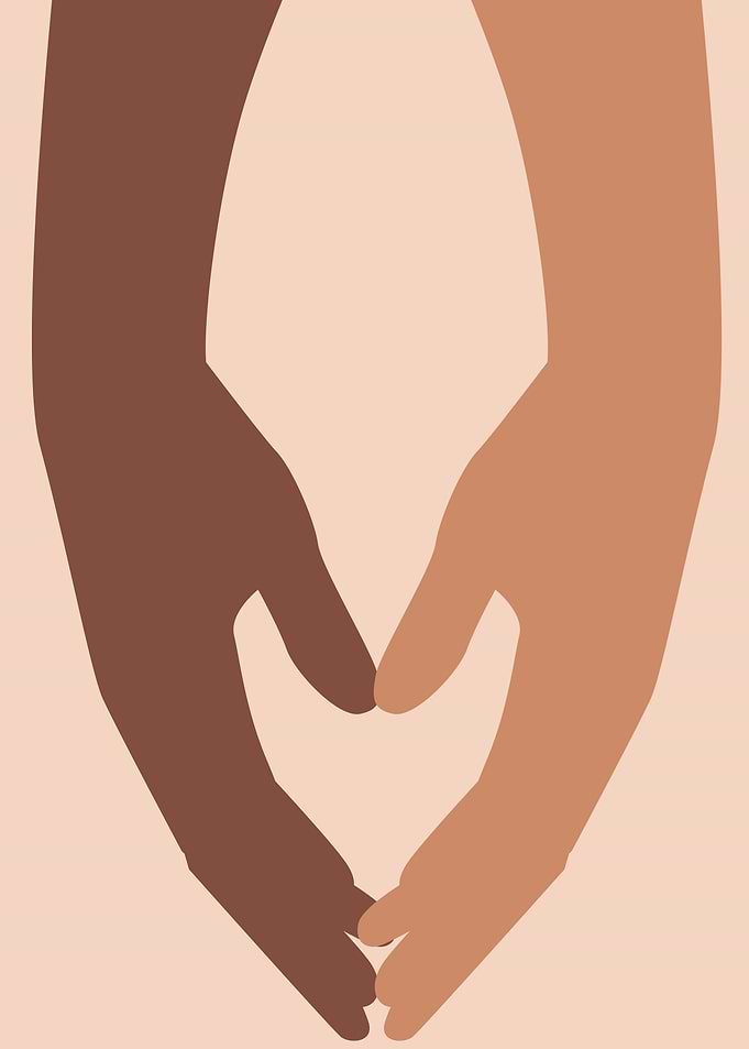 Couples holding hands art