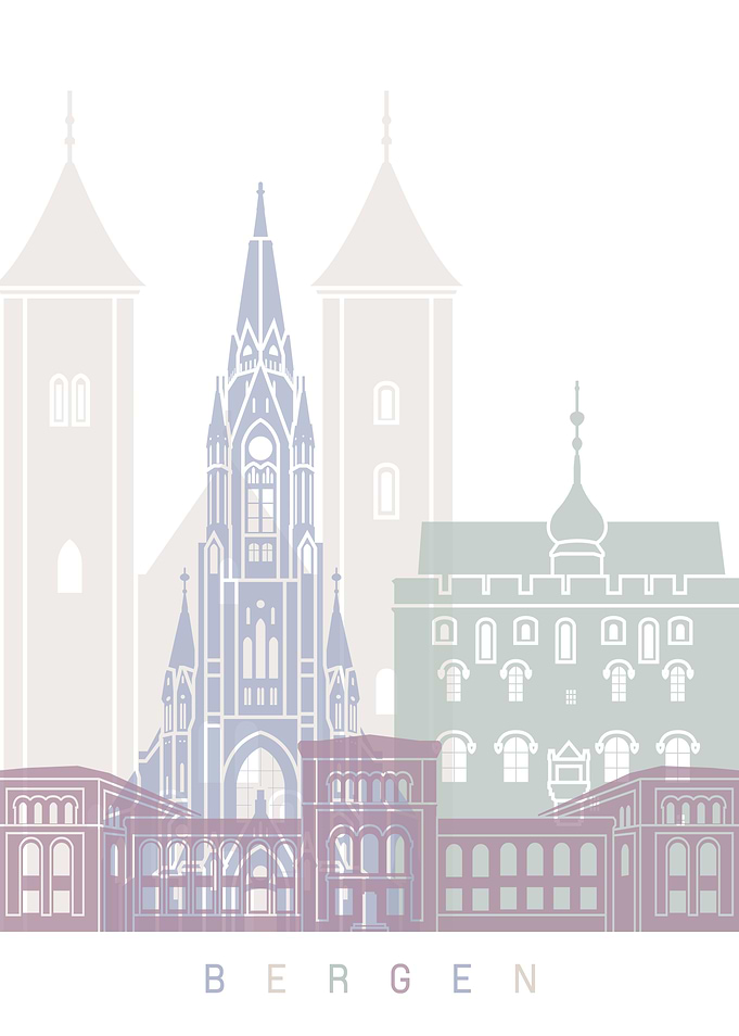 BERGEN SKYLINE POSTER