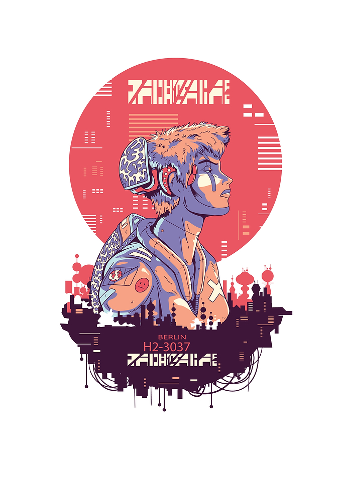 Punk girl scifi cyber