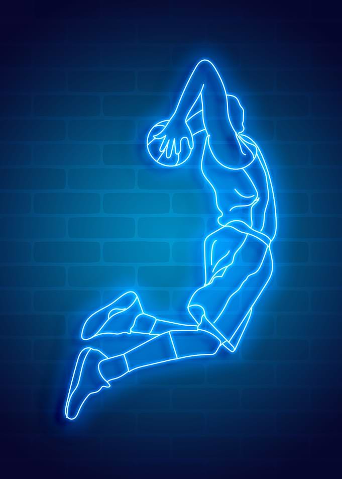 neon basketball jump