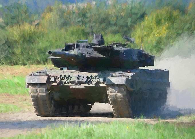 leopard tank in watercolor