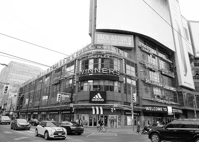 Black and white streets