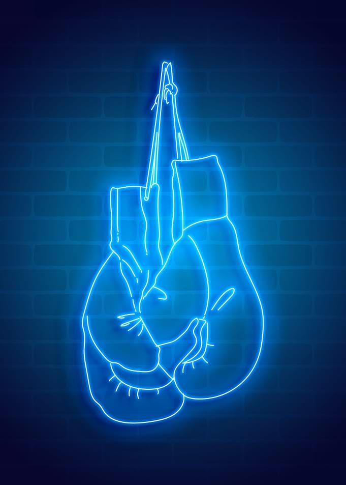 Boxing gloves neon