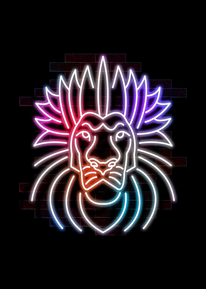 lion neon art