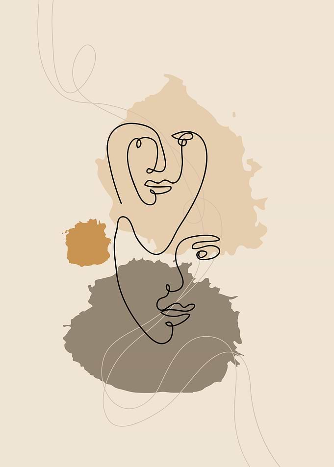 Couples one line art print