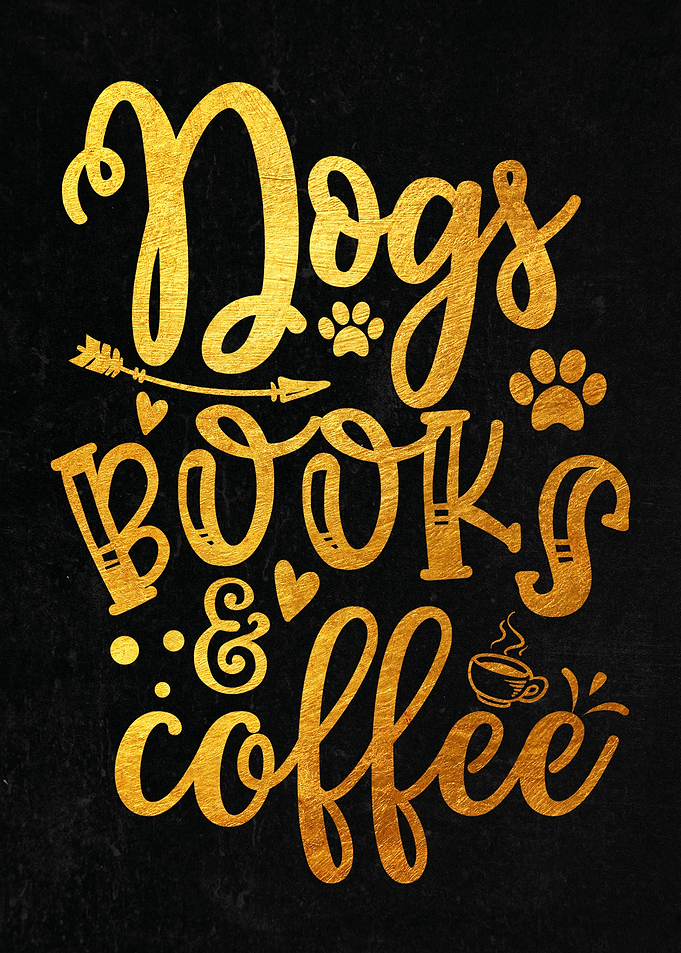 Dogs books coffee