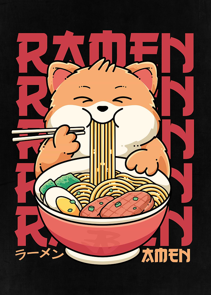Cute Ramen Cat
