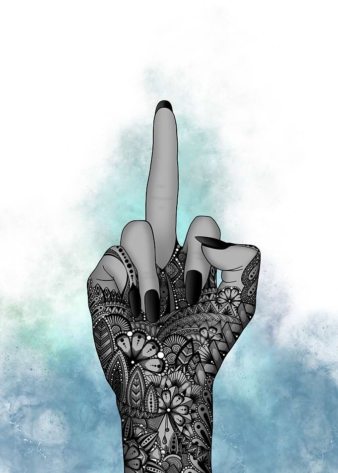 Zentangle middle finger