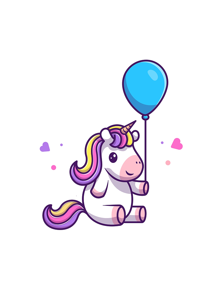 Cute Unicorn With Balloon