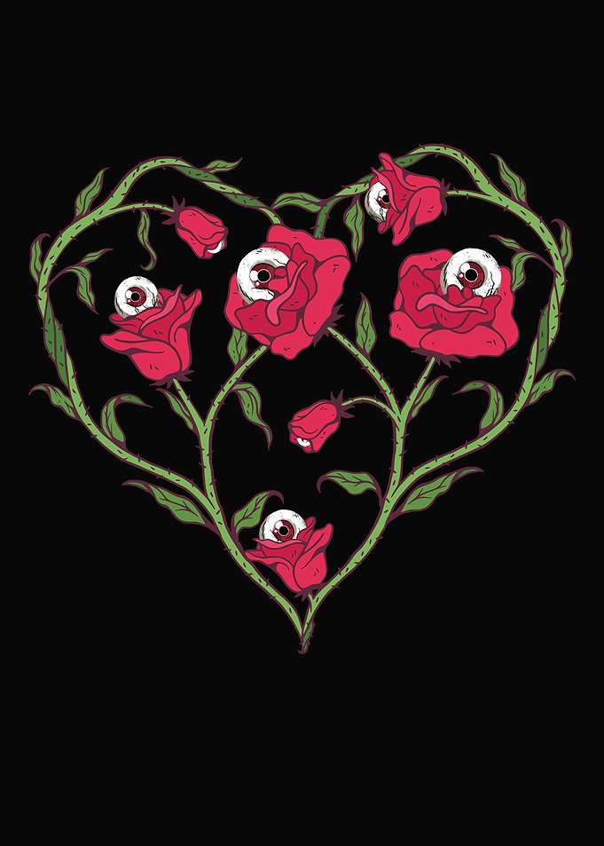 Weirdcore Red Rose Heart