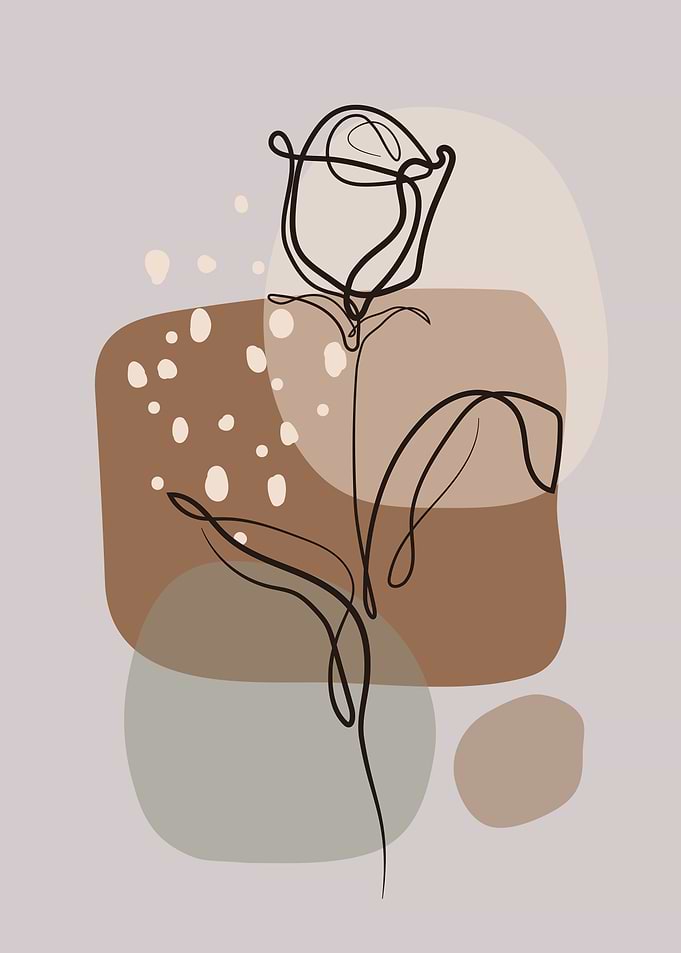 Cute Rose flower modernart