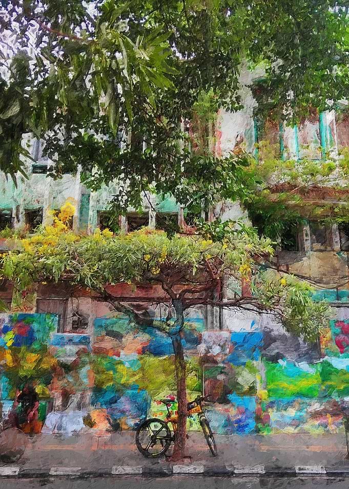 street oil painting