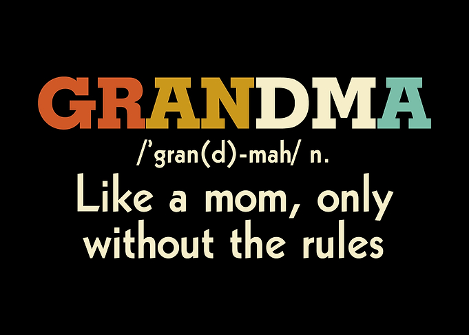 Grandma Rules Color Black