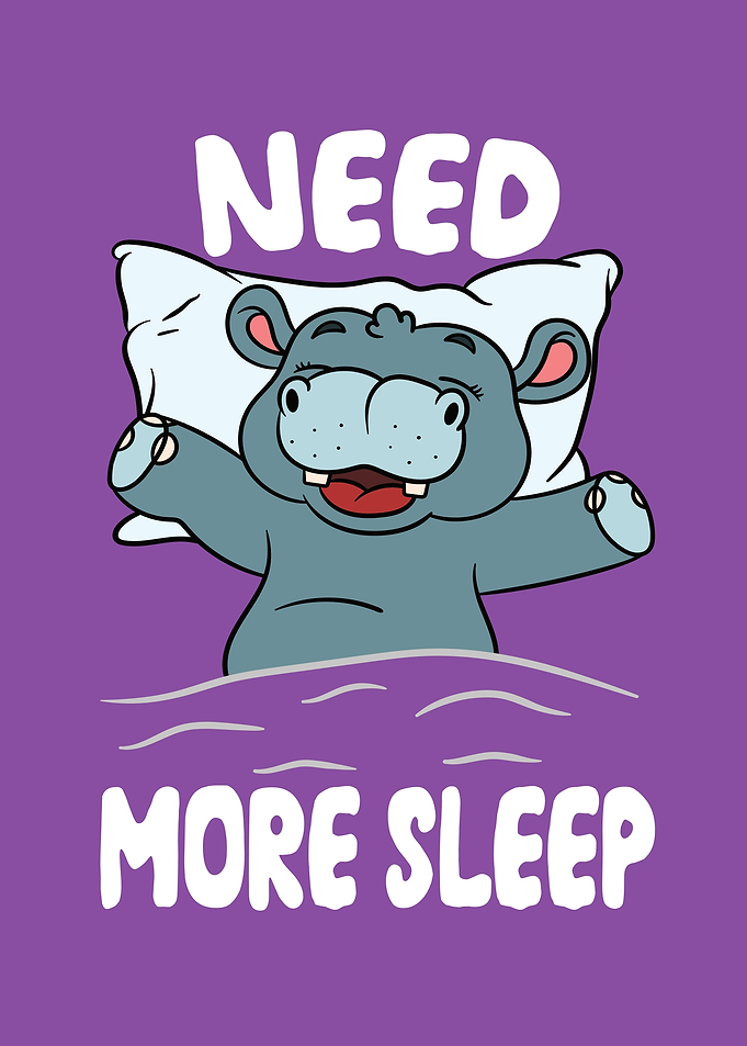 Cute Hippo Need more Sleep