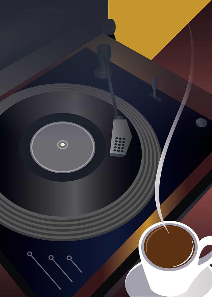 Vinyl player art deco