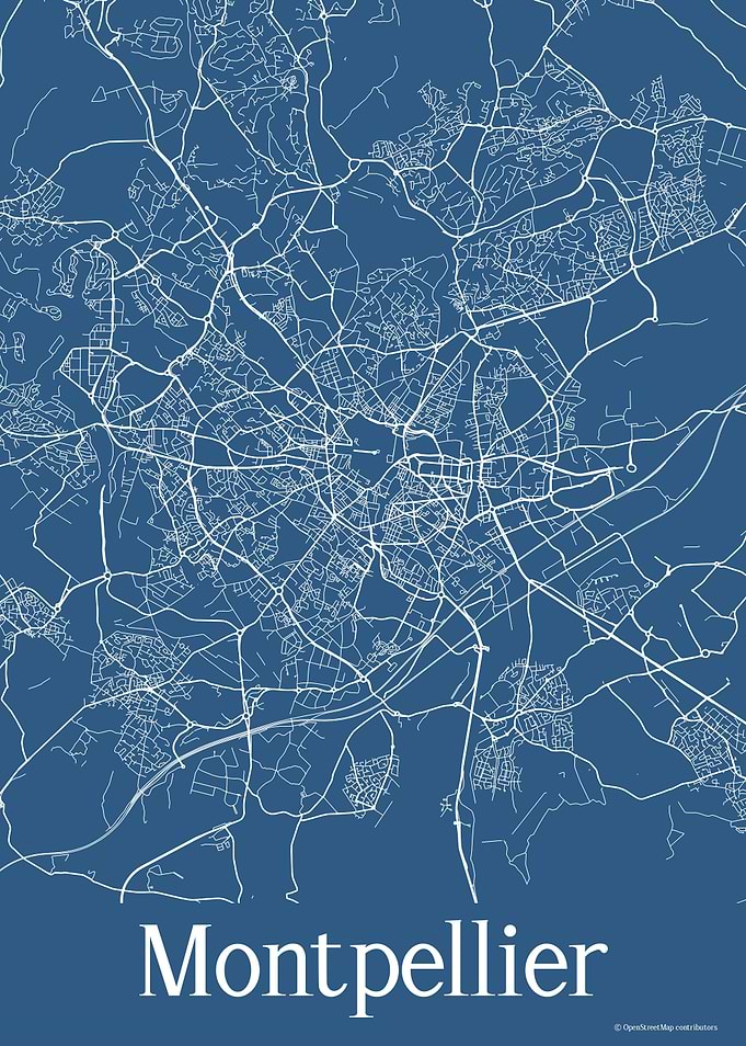 Montpellier Blue Map