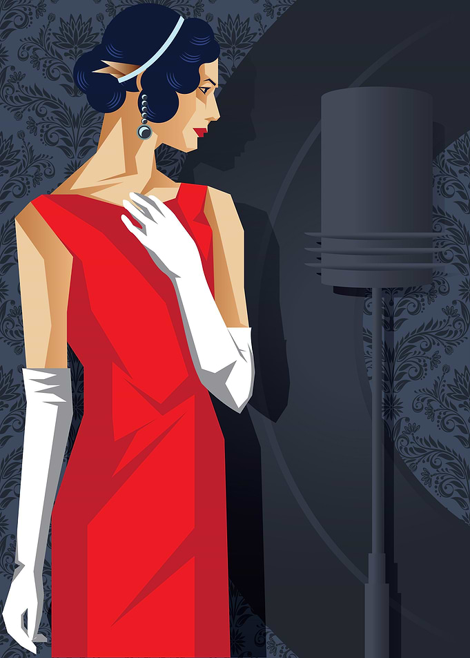 Red dress galle art deco