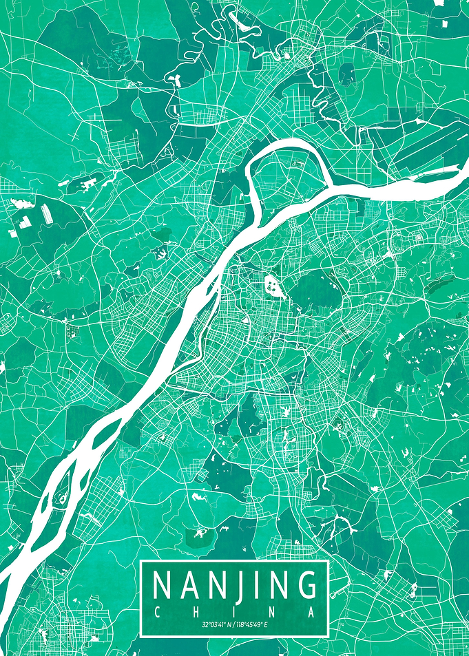 Nanjing Map Watercolor