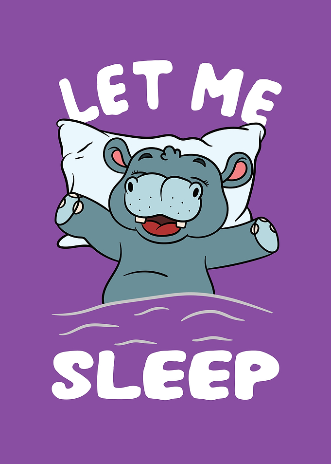 Cute Hippo Let me Sleep
