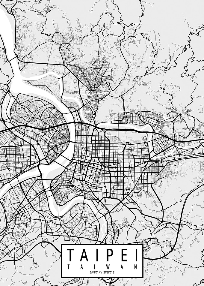 Taipei City Map Light