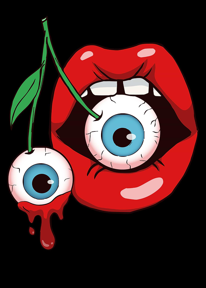 Weirdcore Cherry Eye Lips