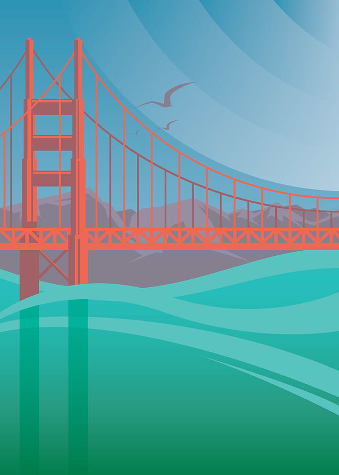 golden gate bridge artdeco